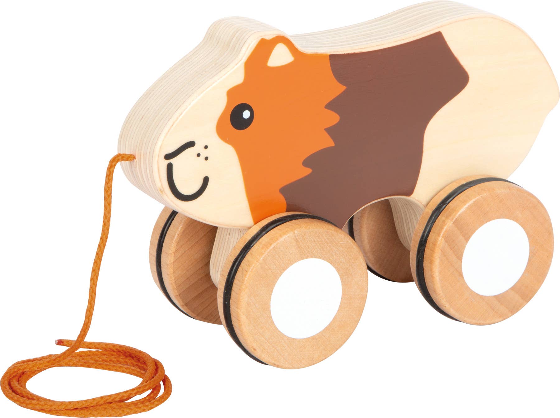 Cochon d’Inde à tirer en bois | Jouet de motricité