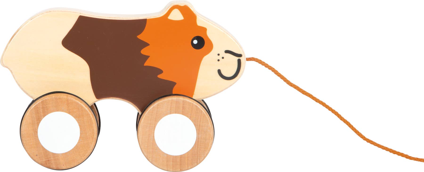 Cochon d’Inde à tirer en bois | Jouet de motricité