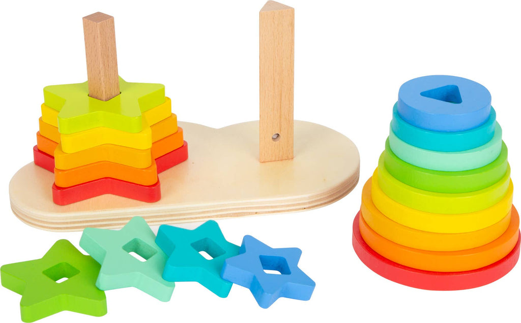 Jeu d'empilage de formes arc-en-ciel