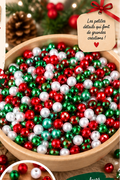 Perles de Noël 6 mm – Rouge, vert & blanc