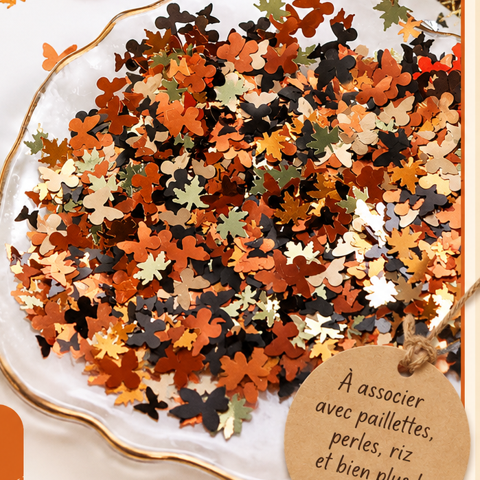 Mini confettis Automne – Feuilles & papillons
