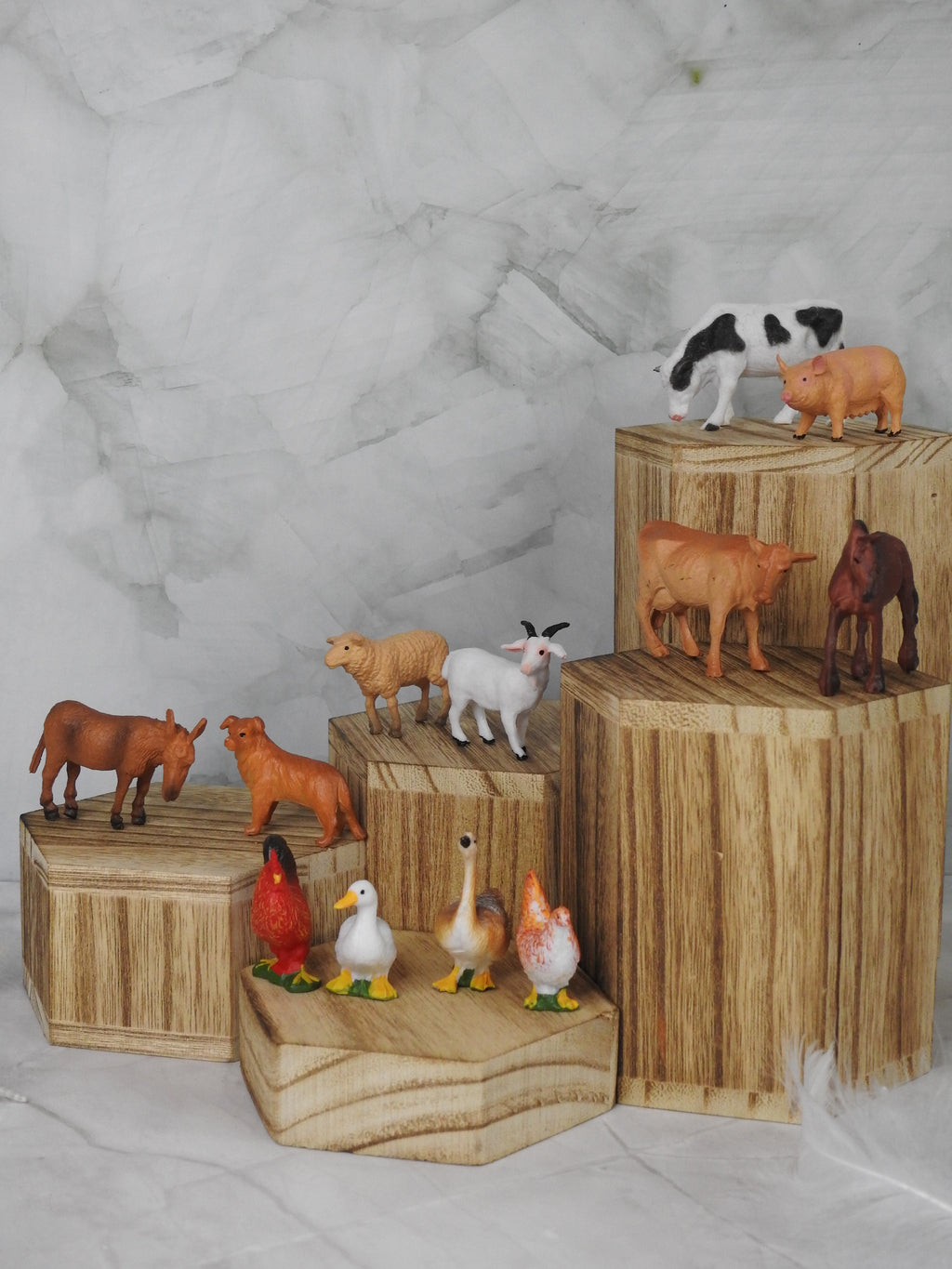 Animaux de la ferme – Pochon de 12 figurines pour bac sensoriel