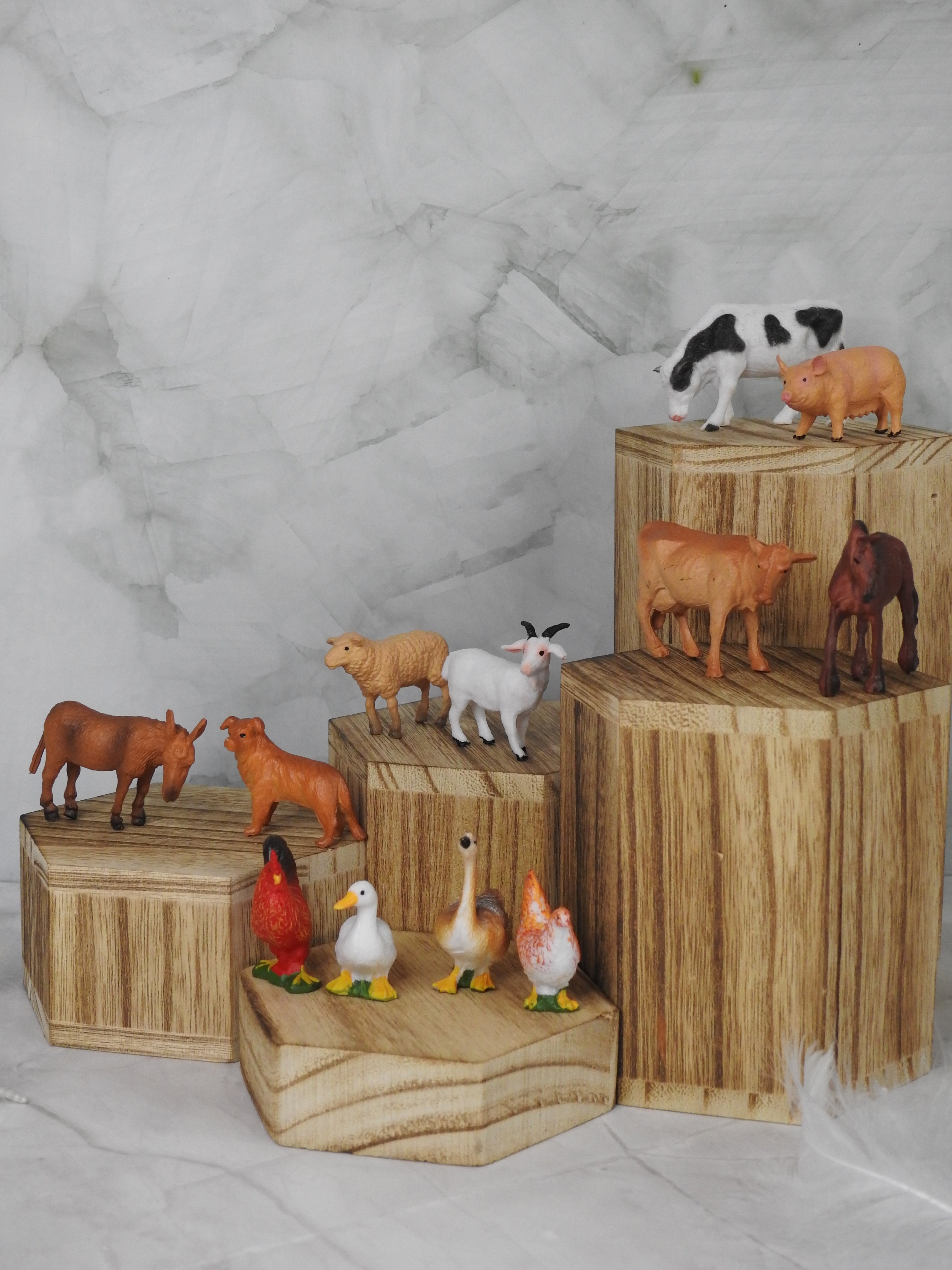 Animaux de la ferme – Pochon de 12 figurines pour bac sensoriel