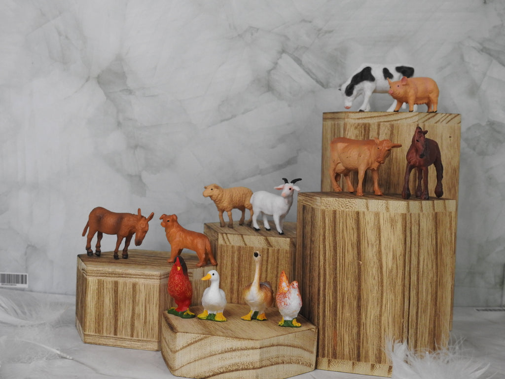 Animaux de la ferme – Pochon de 12 figurines pour bac sensoriel