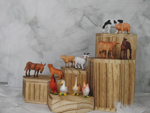 Animaux de la ferme – Pochon de 12 figurines pour bac sensoriel