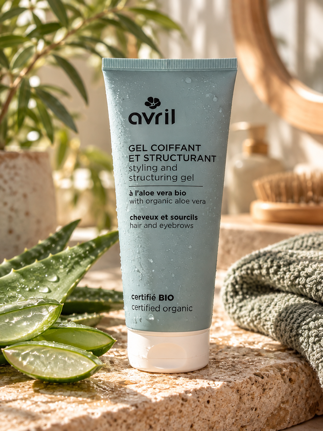 Gel coiffant et fixant cheveux et sourcils certifié bio Avril