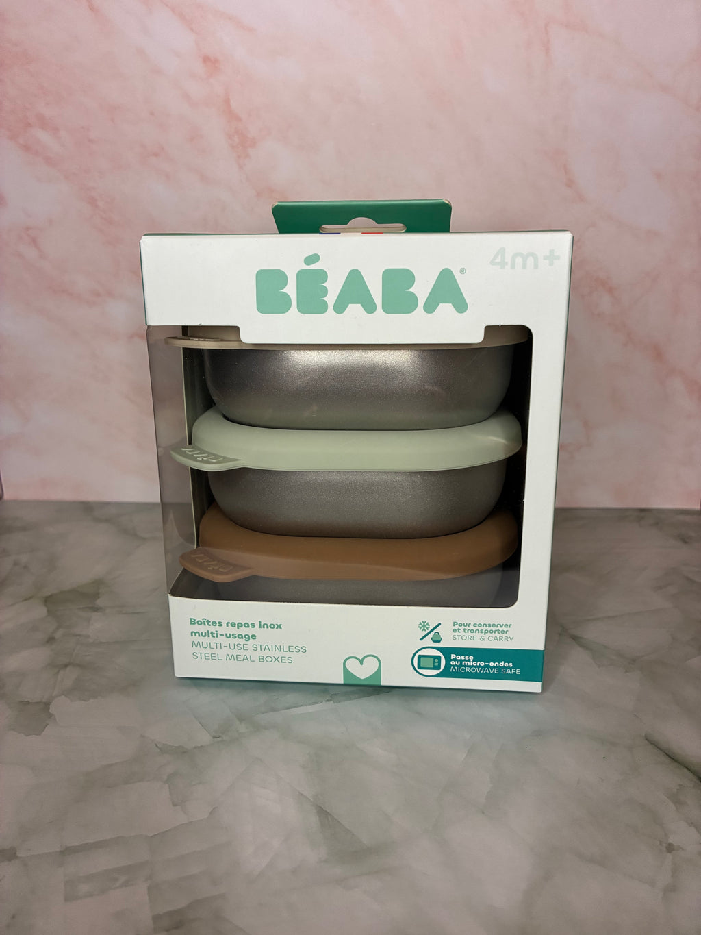 BEABA, Boites repas inox multi-usage - Natural set