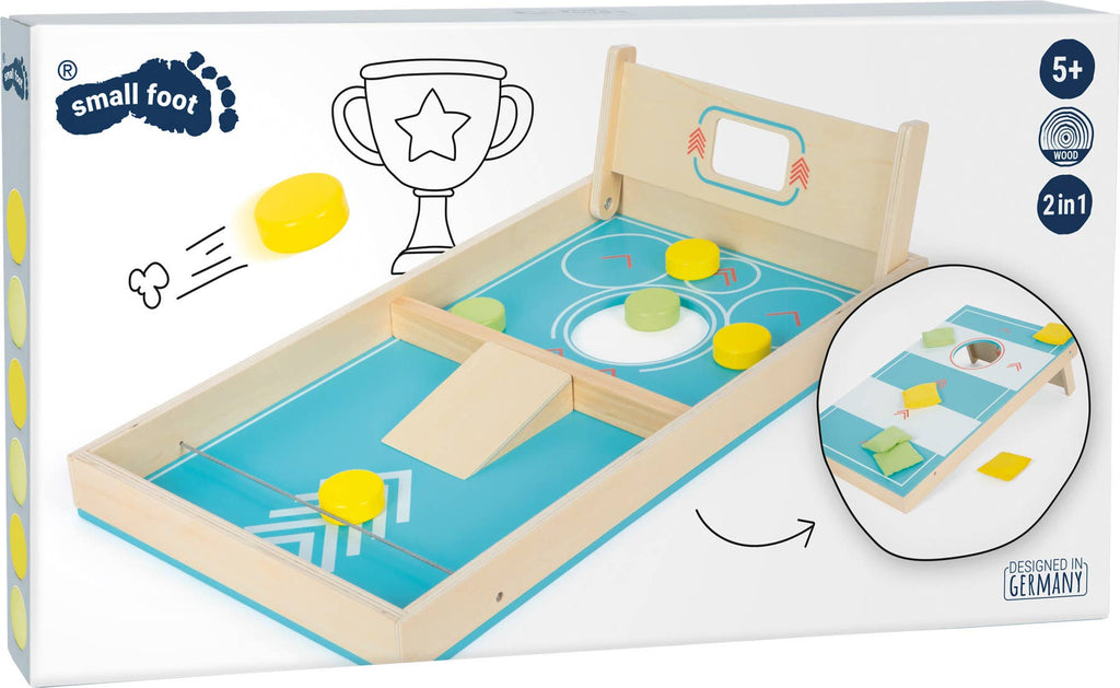 Jeu 2 en 1 Cornhole et Sling Puck « Active » en bois | Jeu familial