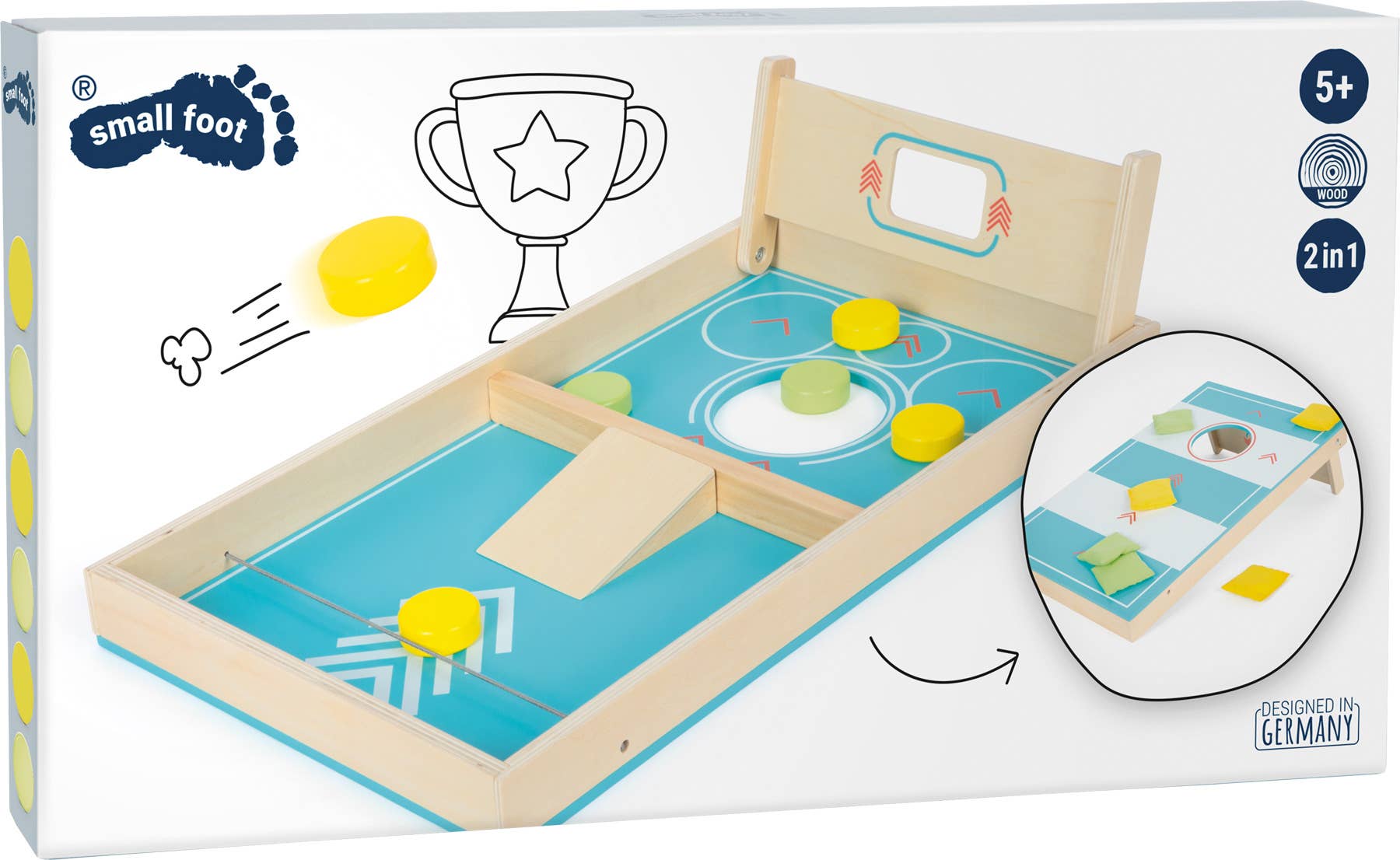 Jeu 2 en 1 Cornhole et Sling Puck « Active » en bois | Jeu familial