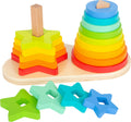 Jeu d'empilage de formes arc-en-ciel
