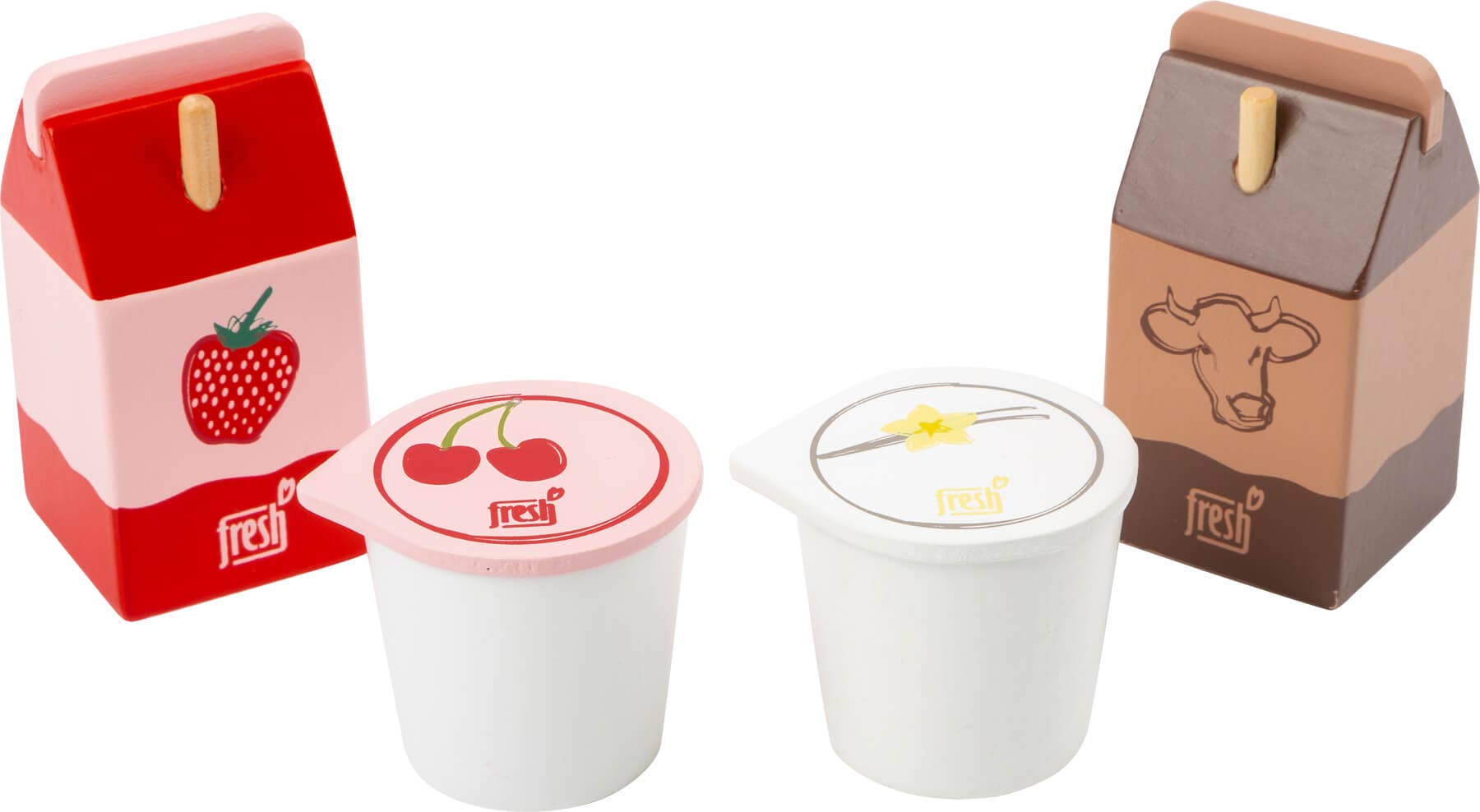 Ensemble de produits laitiers en bois « fresh »