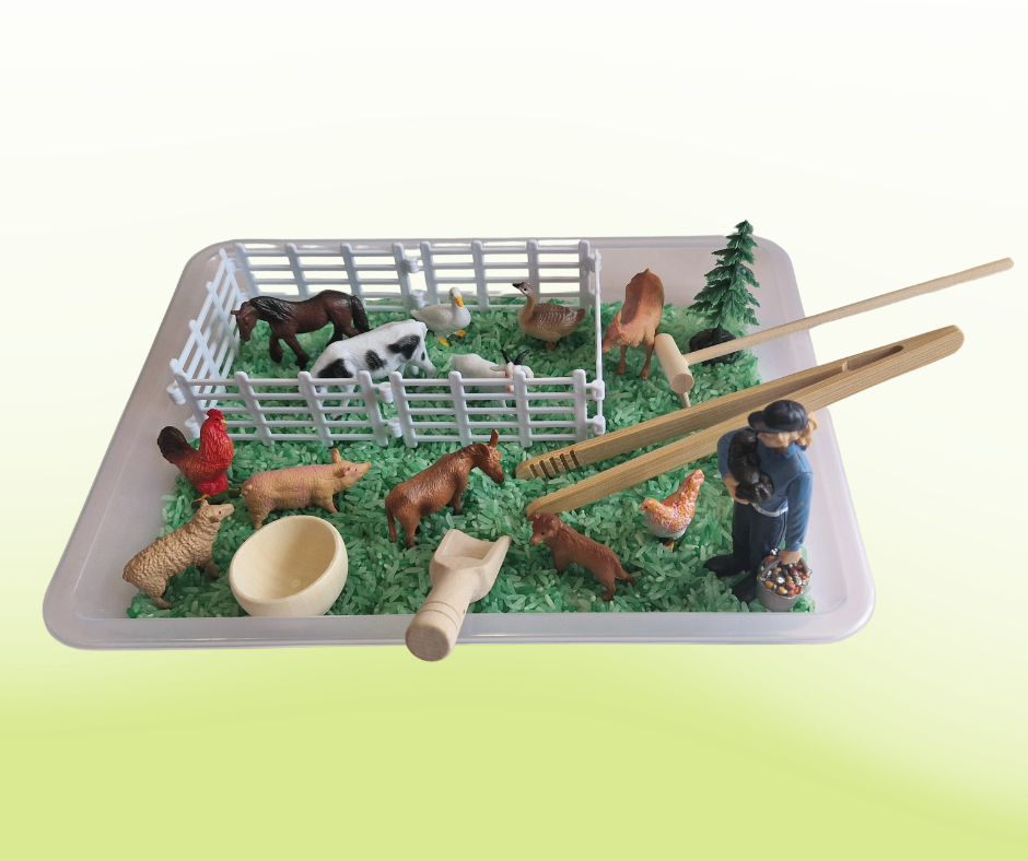 Kit sensoriel Ferme pour bac sensoriel – Univers nature & animaux | ell-baby