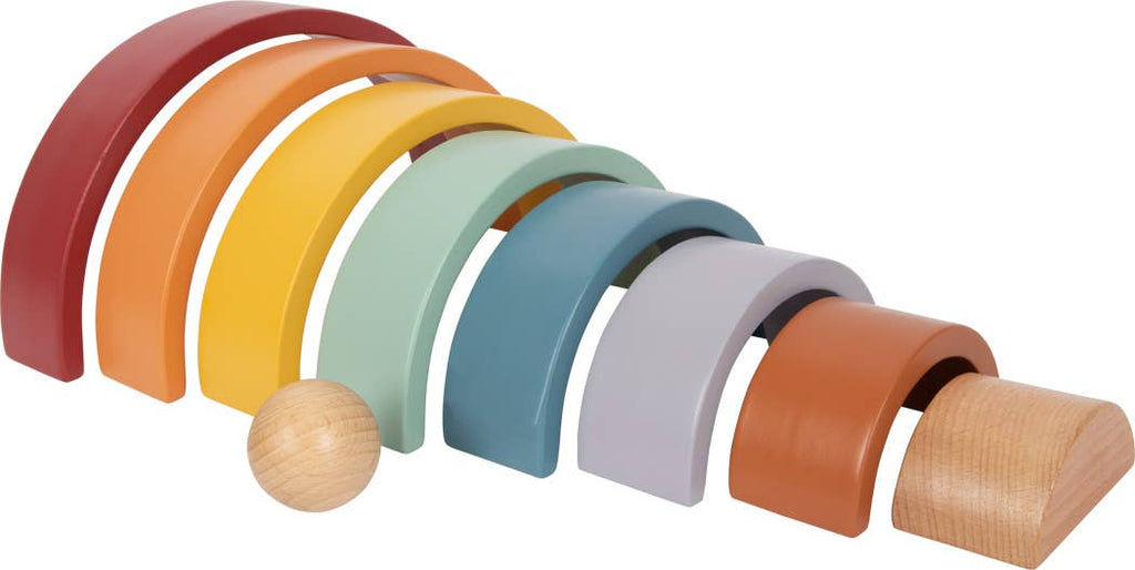 Petits blocs de construction arc-en-ciel « Safari » en bois