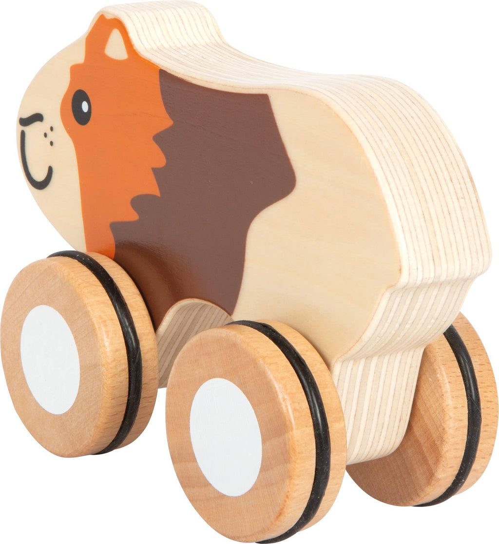 Cochon d’Inde à tirer en bois | Jouet de motricité